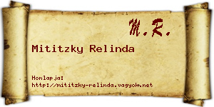 Mititzky Relinda névjegykártya